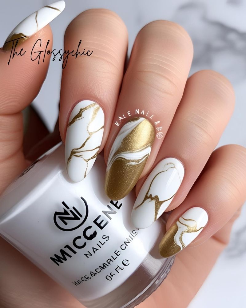 33 Beautiful Marble Nail Design Ideas 9