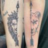 couple tattoo ideas - lion and lioness tattoo