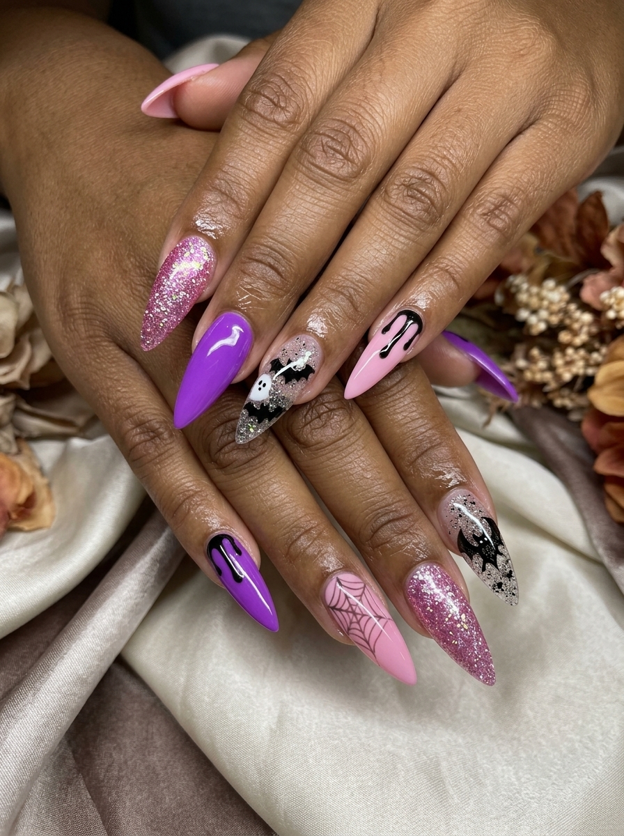 Sparkly Halloween Nails
