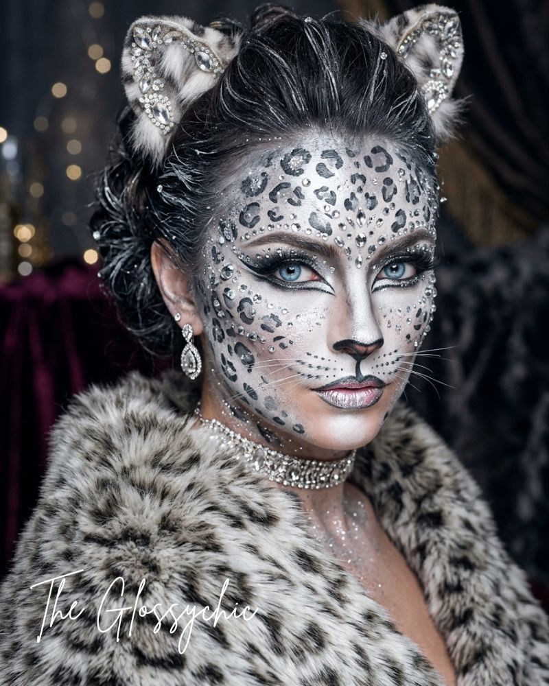Glitter Snow Leopard Makeup