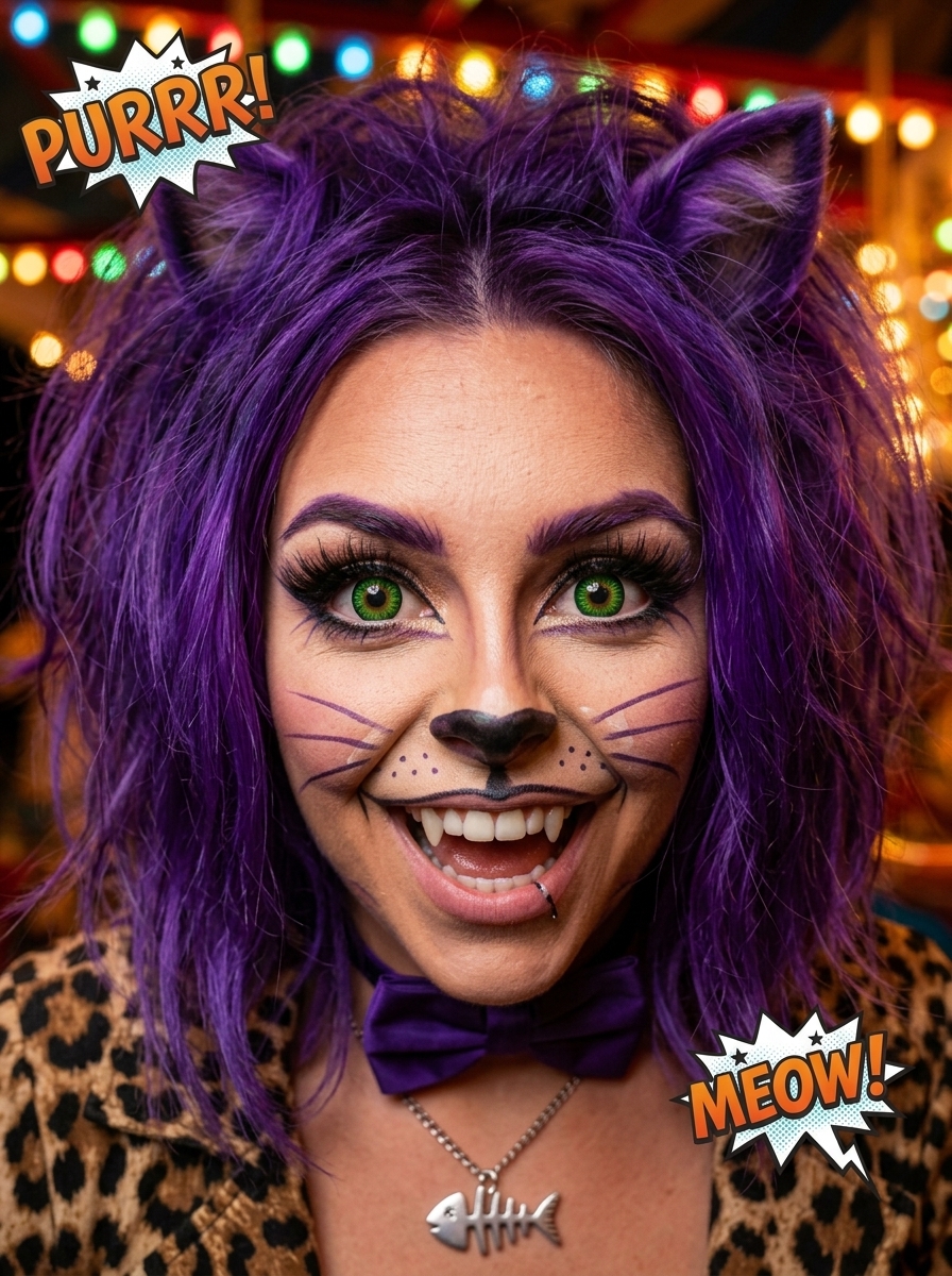 Pop Art Cat Makeup